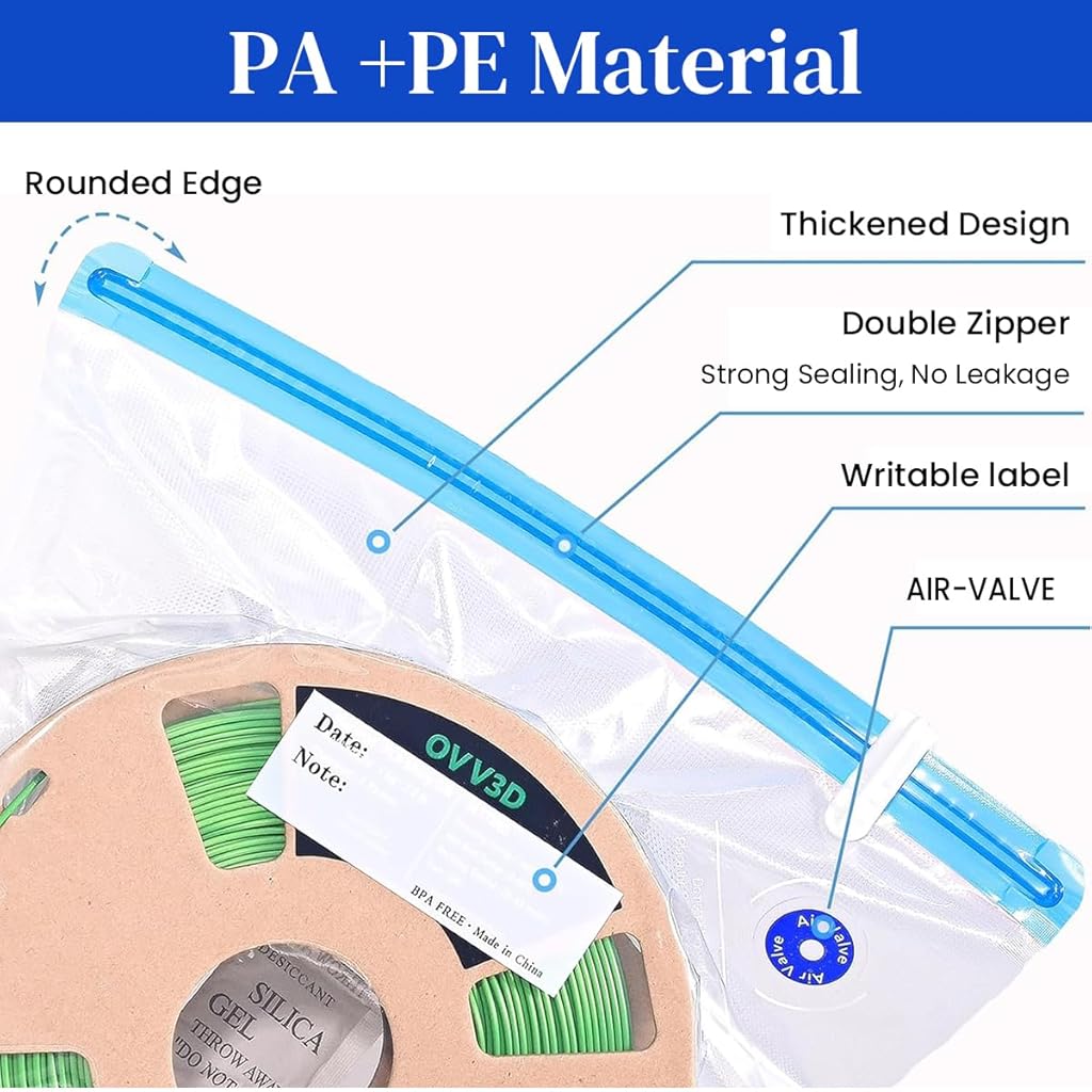 Serplex® 32Pcs 3D Print Tool Kit with 10 Vacuum Filament Storage Bags, Manual Pump & Clips, for Print Removal, Cleaning, Finishing, Filament Protection, 3D Printing, DIY, Crafts Serplex® 32Pcs 3D Print Tool Kit with 10 Vacuum Filament Storage Bags, Manual Pump & Clips, for Print Removal, Cleaning, Finishing, Filament Protection, 3D Printing, DIY, Crafts